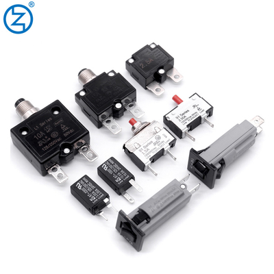 Plastic Or Metal Automotive Circuit Breaker 12V DC Thermal Switch Adjustable Push To Reset Thermal Protector