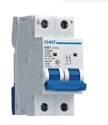 Wholesale 1P/2P/3P/4P NB1-63DC Chint MCB 6KA DC Circuit Breaker Solar Photovoltaic Safety Control