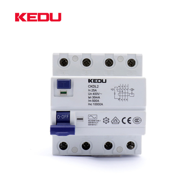 KEDU 4 Pole 25A Earth Leakage Circuit BBreaker With VDE CB CCC CE 6kA / 10kA