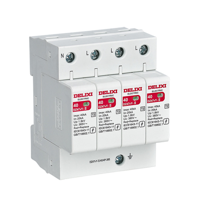 China manufacturer Delixi Electric DZ47vY 4P 20KA 500v DC surge protection device with built-in fuse price DZ47vY
